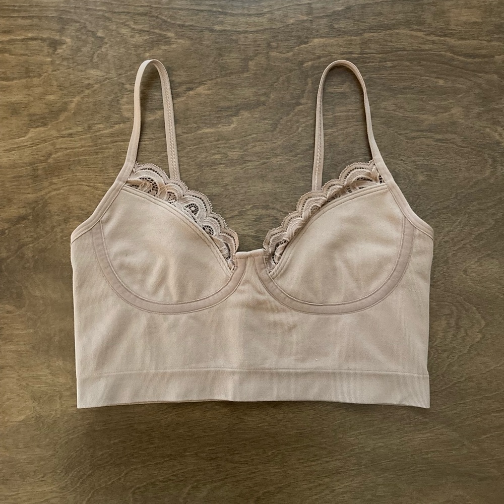 Aerie superchill seamless corset bra size xs color toasty